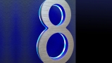 8″ / 20CM Brushed Blue Backlit House Numbers