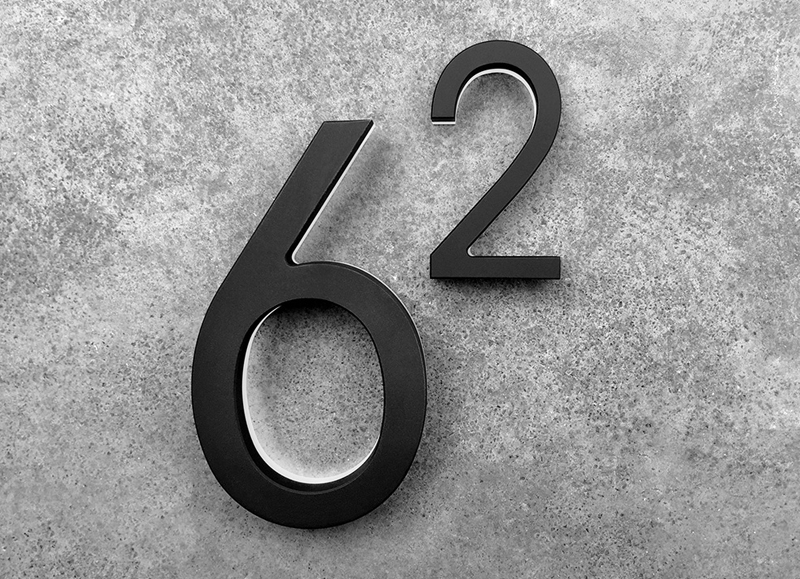 Modern Black 5″ / 12CM Backlit LED Numbers