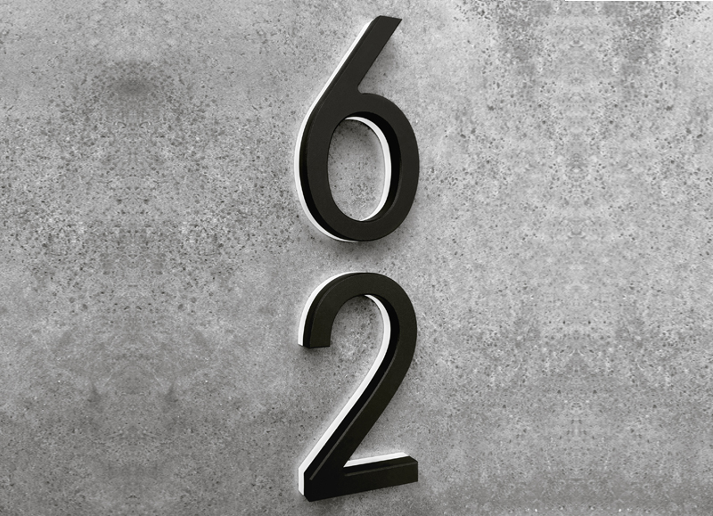 Modern Black 5″ / 12CM Backlit LED Numbers