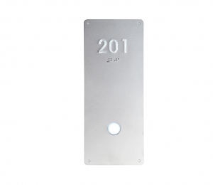 Illuminated Modern Room Number Sign Braille