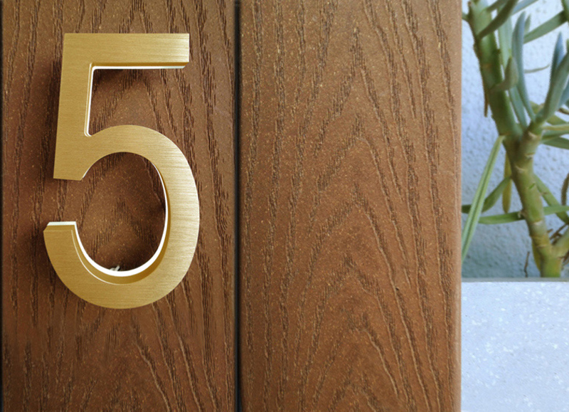 Modern Brass Led House Numbers 5″ / 12CM