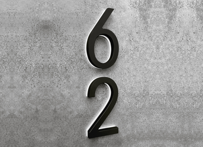Modern 8″ / 20CM Black / Blue LED Numbers