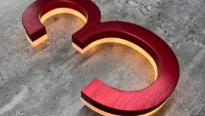 Modern Red 8″ / 20CM LED House Numbers