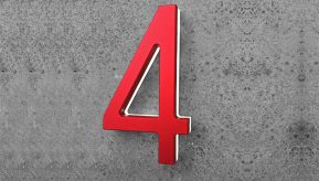 Modern Red 8″ / 20CM LED House Numbers
