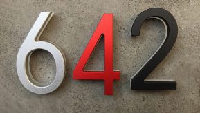 Modern Red 8″ / 20CM LED House Numbers