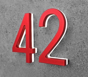 Modern Red 8″ / 20CM LED House Numbers