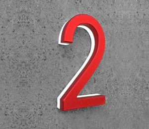 Modern Red 5″ / 12CM Metal House Numbers Lighted