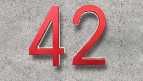 Modern Red 5″ / 12CM Metal House Numbers Lighted