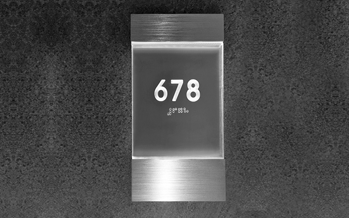 Lighted Clear Room Number Sign