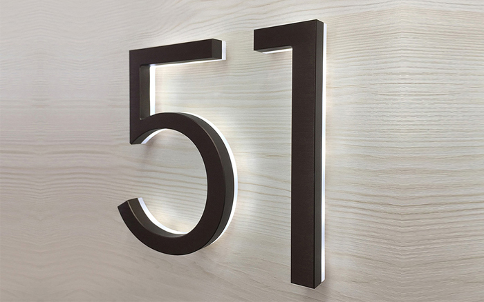 Modern Neutra 8″ / 20CM Bronze Backlit Numbers