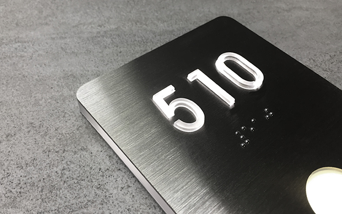 Led Room Numbers Lighted Brushed Nickel