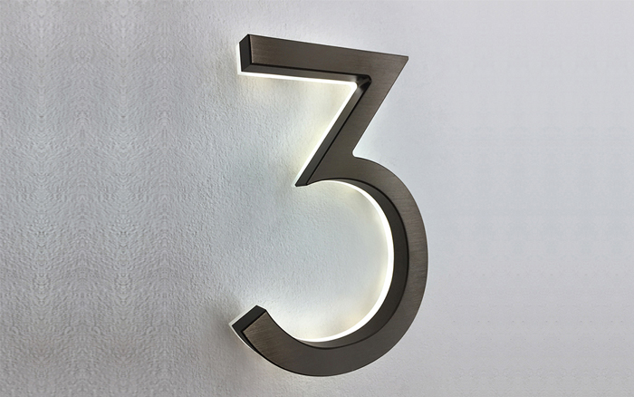 Modern Neutra 8″ / 20CM Bronze Backlit Numbers