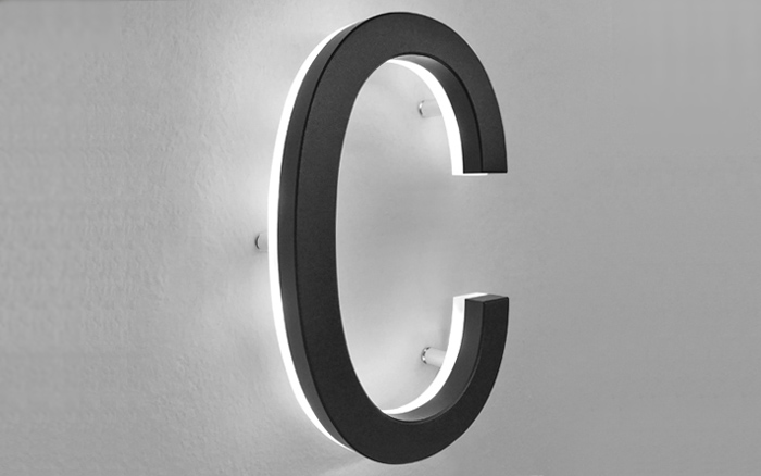 Modern Lighted Black House Letters 5″ / 12CM