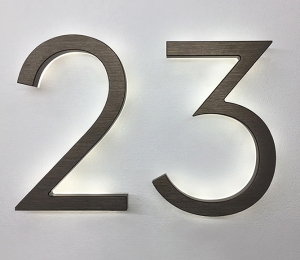 Modern Neutra 8″ / 20CM Bronze Backlit Numbers
