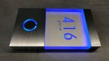 Lighted Clear LED Sign Blue Panel + Doorbell