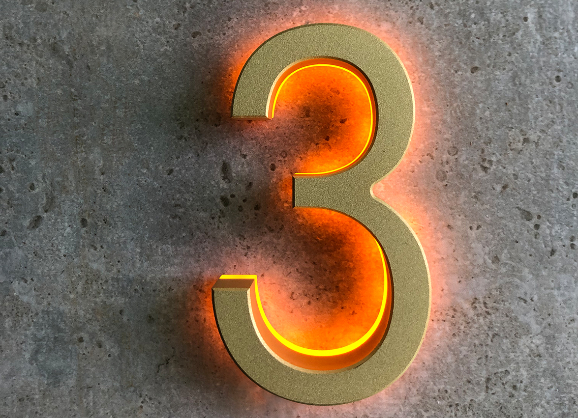 3″/ 7.5CM Backlit Outdoor LED House Numbers