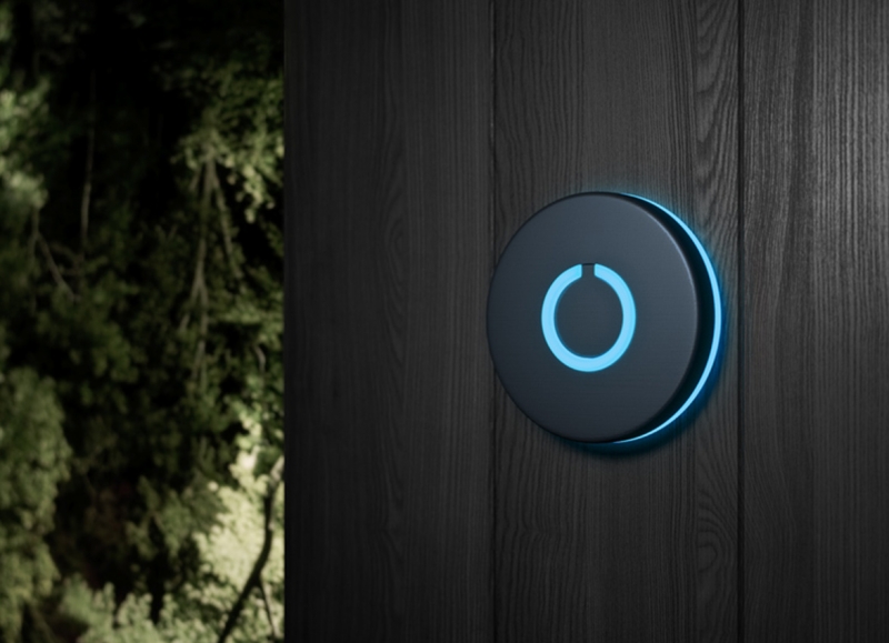 Black Touch Doorbell Round Button