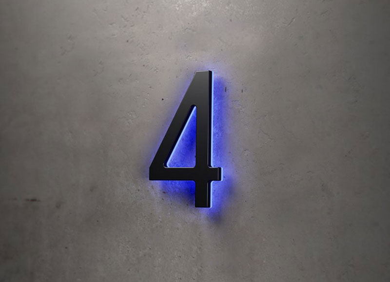 Modern 10″ / 25CM Black Backlit Numbers