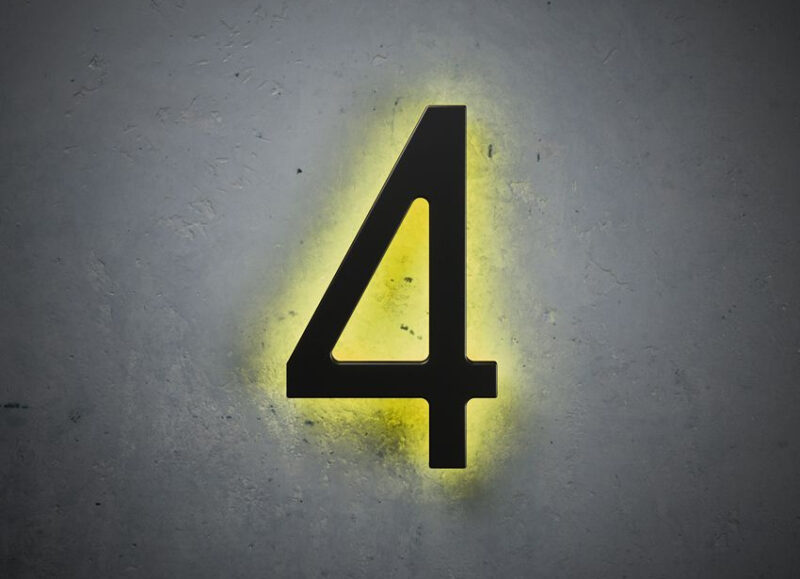 Black 16″ / 40CM Backlit House Numbers