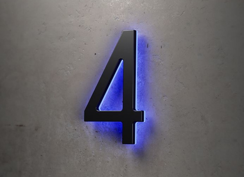 Black 16″ / 40CM Backlit House Numbers