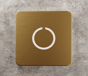 Square Modern Brass Doorbell Button