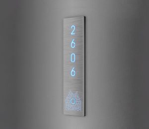 Vertical Room Number Panel with Doorbell Button