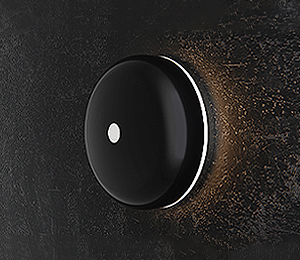Black Chrome Chime Polished Doorbell + LED Light